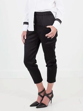BRUNELLO CUCINELLI • Satin Cady Cargo Track Pant in Black